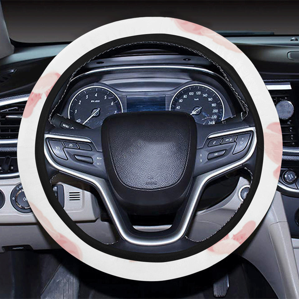 Pink sakura cherry blossom pattern Car Steering Wheel Cover