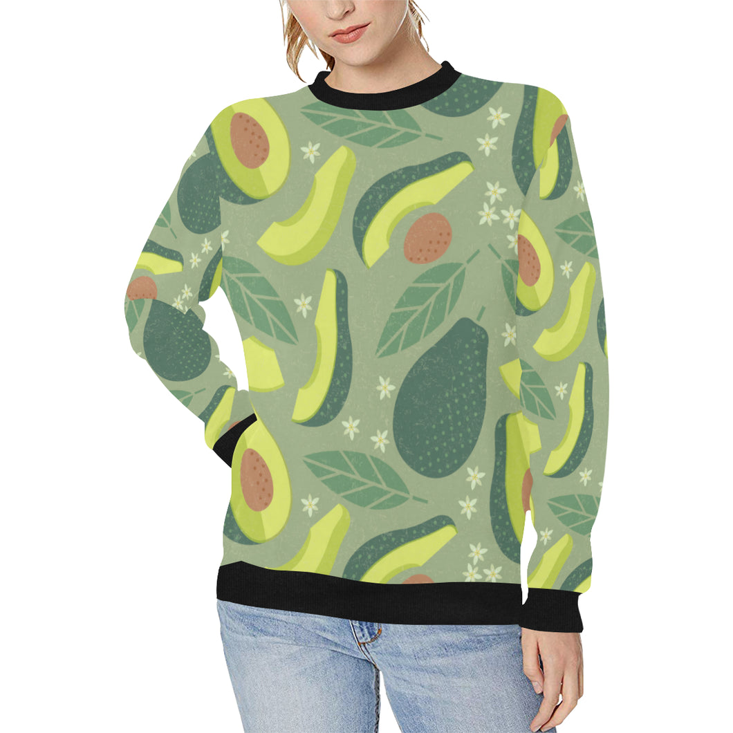 Avocado pattern Women's Crew Neck Sweatshirt