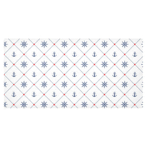 Anchor rudder nautical design pattern Tablecloth