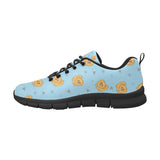 Brown cute pomeranian blue blackground Men's Sneaker Shoes