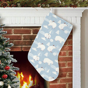 Cute polar bears Christmas decoration pattern Christmas Stocking