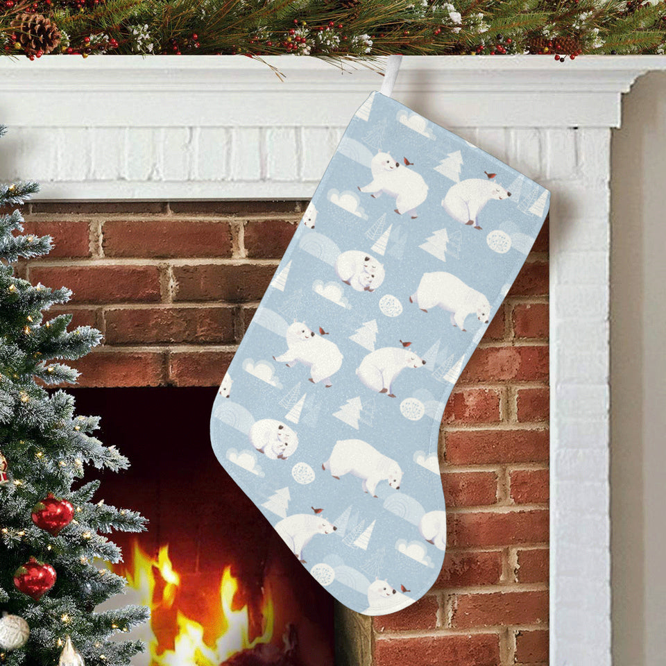 Cute polar bears Christmas decoration pattern Christmas Stocking
