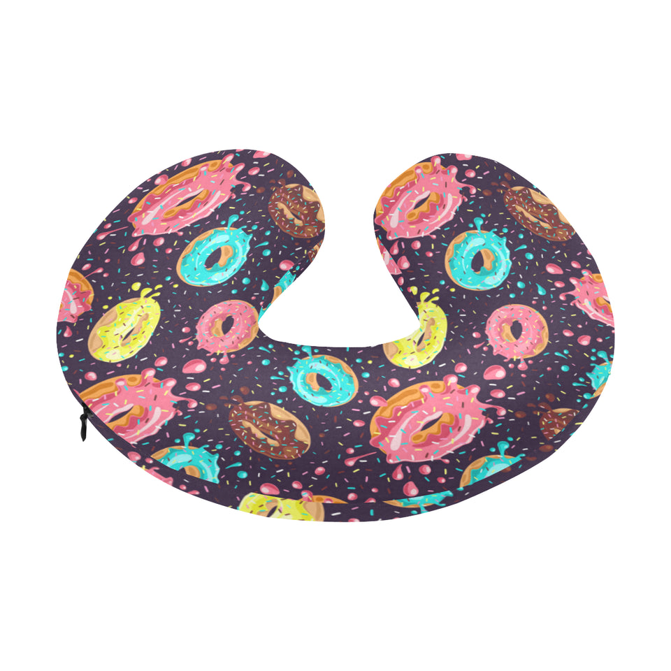 Colorful donut glaze pattern U-Shaped Travel Neck Pillow