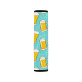Beer pattern green background Car Seat Belt Cover