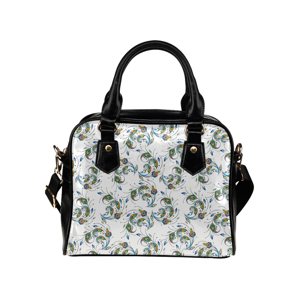 Peacock feather pattern Shoulder Handbag
