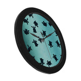 Sea turtle with blue ocean backgroud Elegant Black Wall Clock