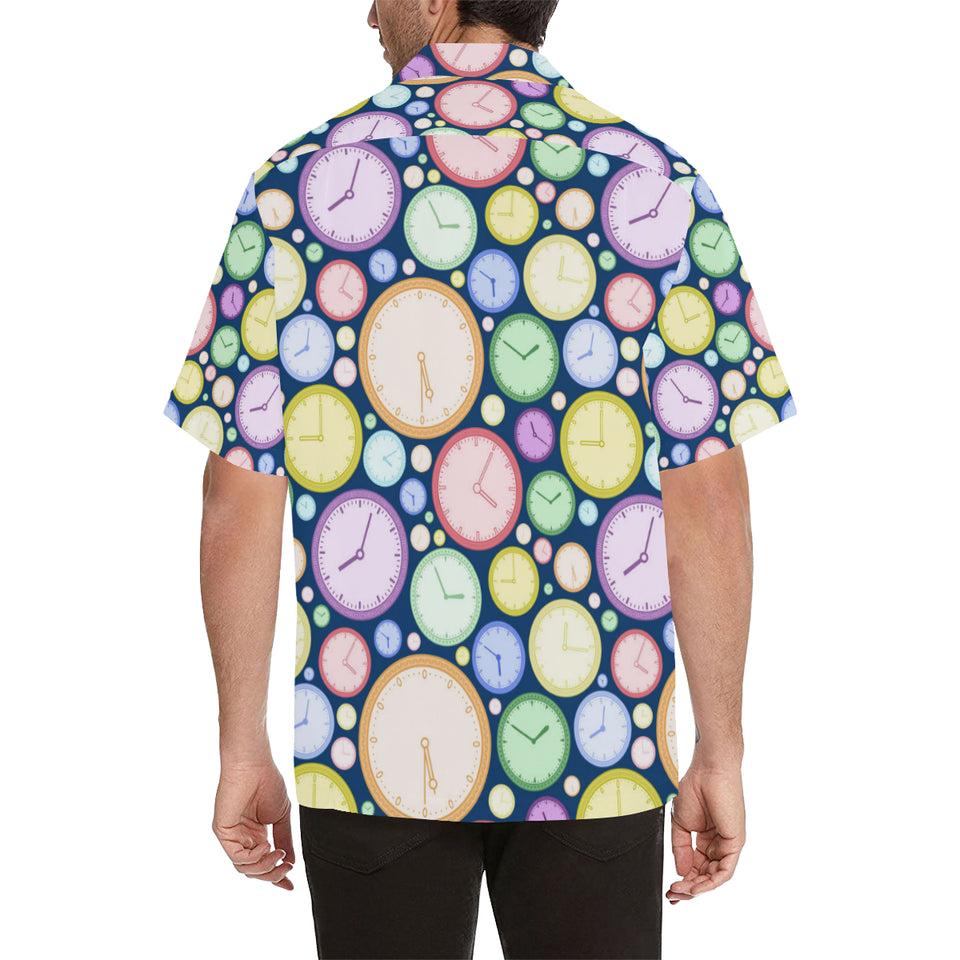 Colorful clock background Men's All Over Print Hawaiian Shirt