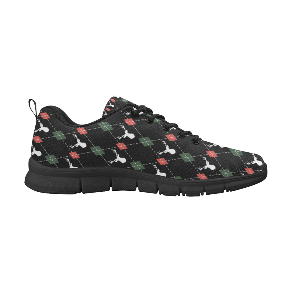 Deer Christmas new year pattern argyle Men's Sneaker Shoes