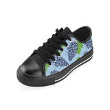 Watercolor grape pattern Men's Low Top Canvas Shoes Black