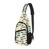 Pineapples pattern striped background All Over Print Chest Bag