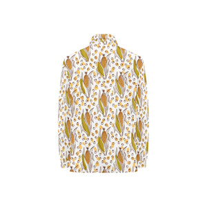 Corn Pattern Print Design 02 Women's Long Sleeve Polo Shirt