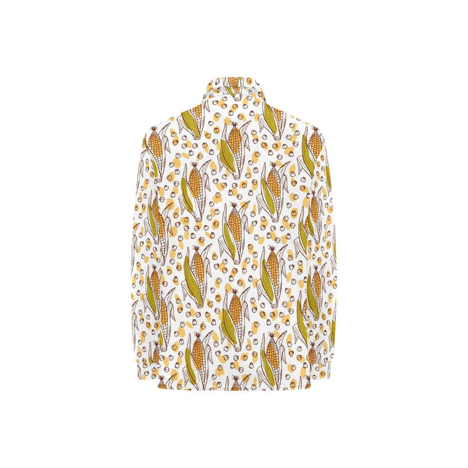 Corn Pattern Print Design 02 Women's Long Sleeve Polo Shirt