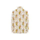 Corn Pattern Print Design 02 Women's Long Sleeve Polo Shirt