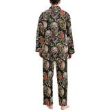 Skull rose humming bird flower pattern Men's Long Pajama Set