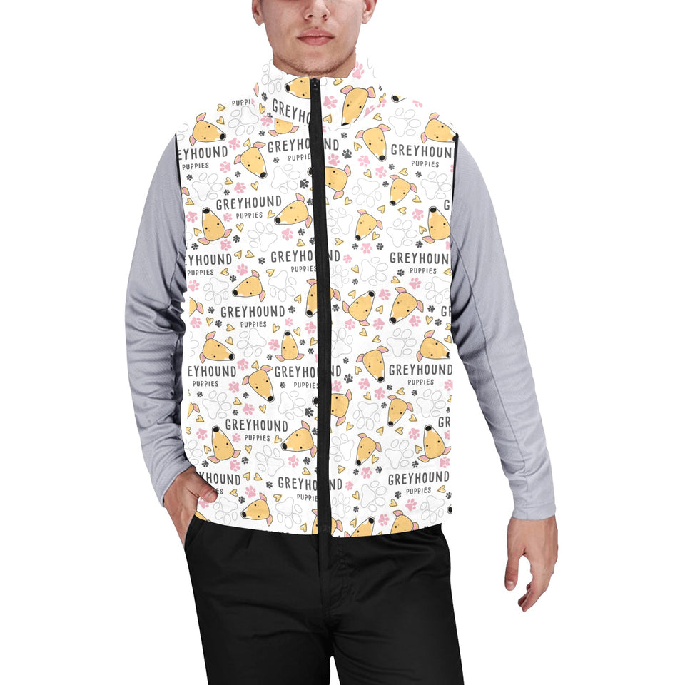 Greyhound Pattern Print Design 03 Men's Padded Vest