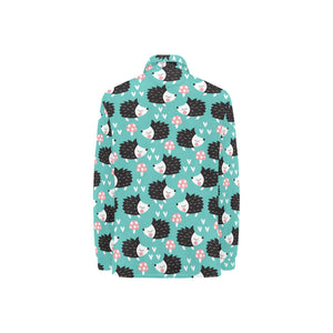 Hedgehog Pattern Print Design 03 Women's Long Sleeve Polo Shirt