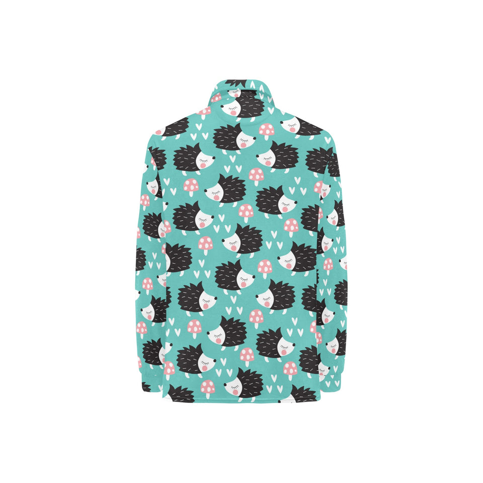 Hedgehog Pattern Print Design 03 Women's Long Sleeve Polo Shirt