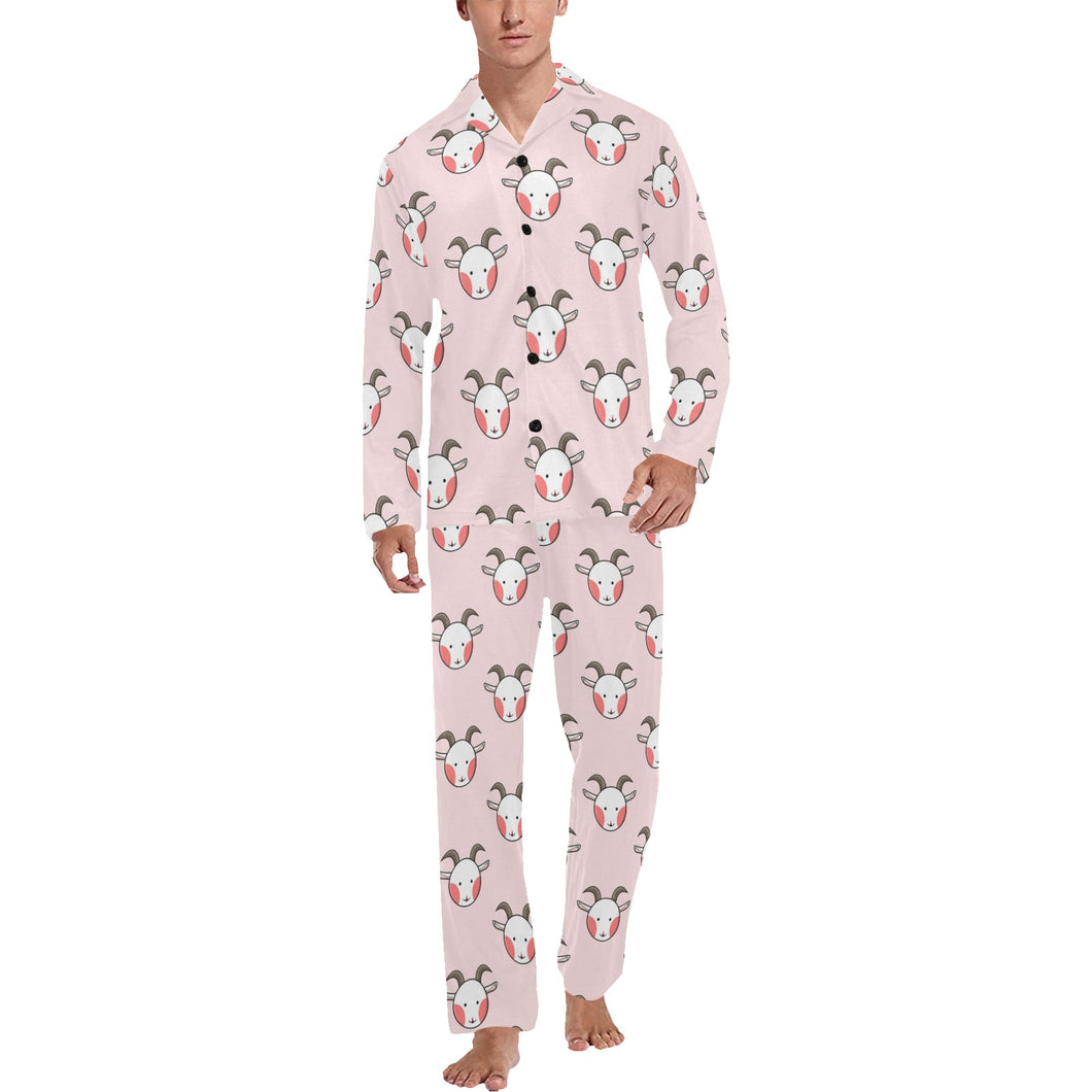 Cute goat pattern Men's Long Pajama Set