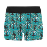 Anchor nautical green background Men's All Over Print Boxer Briefs Men's Underwear