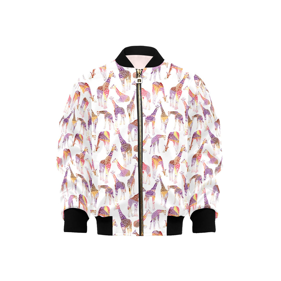 Giraffe Pattern Print Design 02 Kids' Boys' Girls' Bomber Jacket