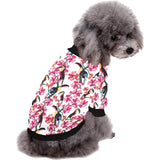 Toucan flower design pattern All Over Print Pet Dog Round Neck Fuzzy Shirt