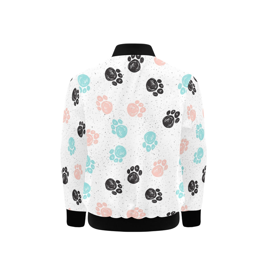 Dog Paws Pattern Print Design 04 Kids' Boys' Girls' Bomber Jacket