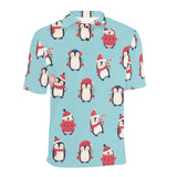 Cute penguin christmas design pattern Men's All Over Print Polo Shirt