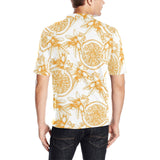 hand drawn orange fruit pattern Men's All Over Print Polo Shirt