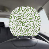 Hand drawn sketch style green Chili peppers patter Car Headrest Cover