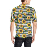 sunflowers ribbon background Men's All Over Print Polo Shirt