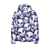 Alien Pattern Print Design 01 Kids' Boys' Girls' Padded Hooded Jacket