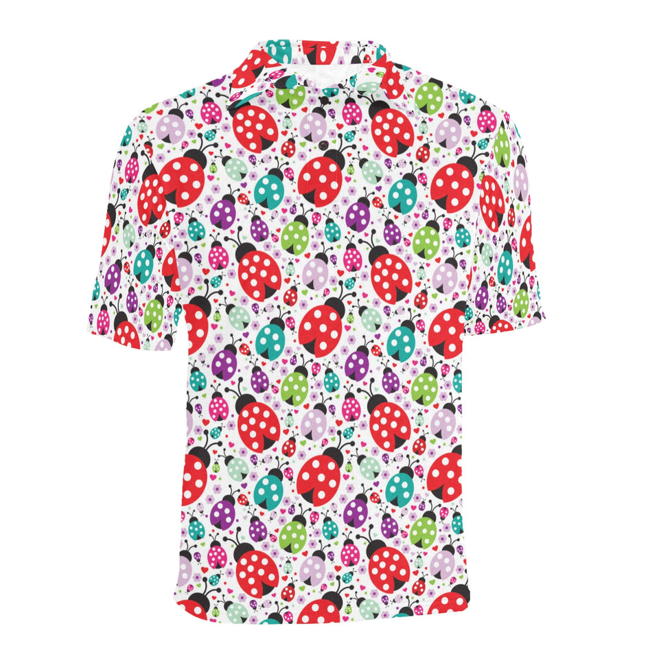 Ladybug Pattern Print Design 03 Men's All Over Print Polo Shirt