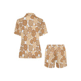 Various cookie pattern Women's V-Neck Short Pajama Set