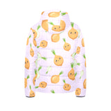 cute onions smiling faces purple background Kids' Boys' Girls' Padded Hooded Jacket