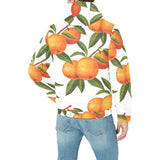 Oranges pattern background Men's Padded Hooded Jacket