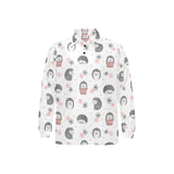 Hedgehog Pattern Print Design 02 Men's Long Sleeve Polo Shirt