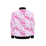 Pink flamingo flower pattern Kids' Boys' Girls' Bomber Jacket