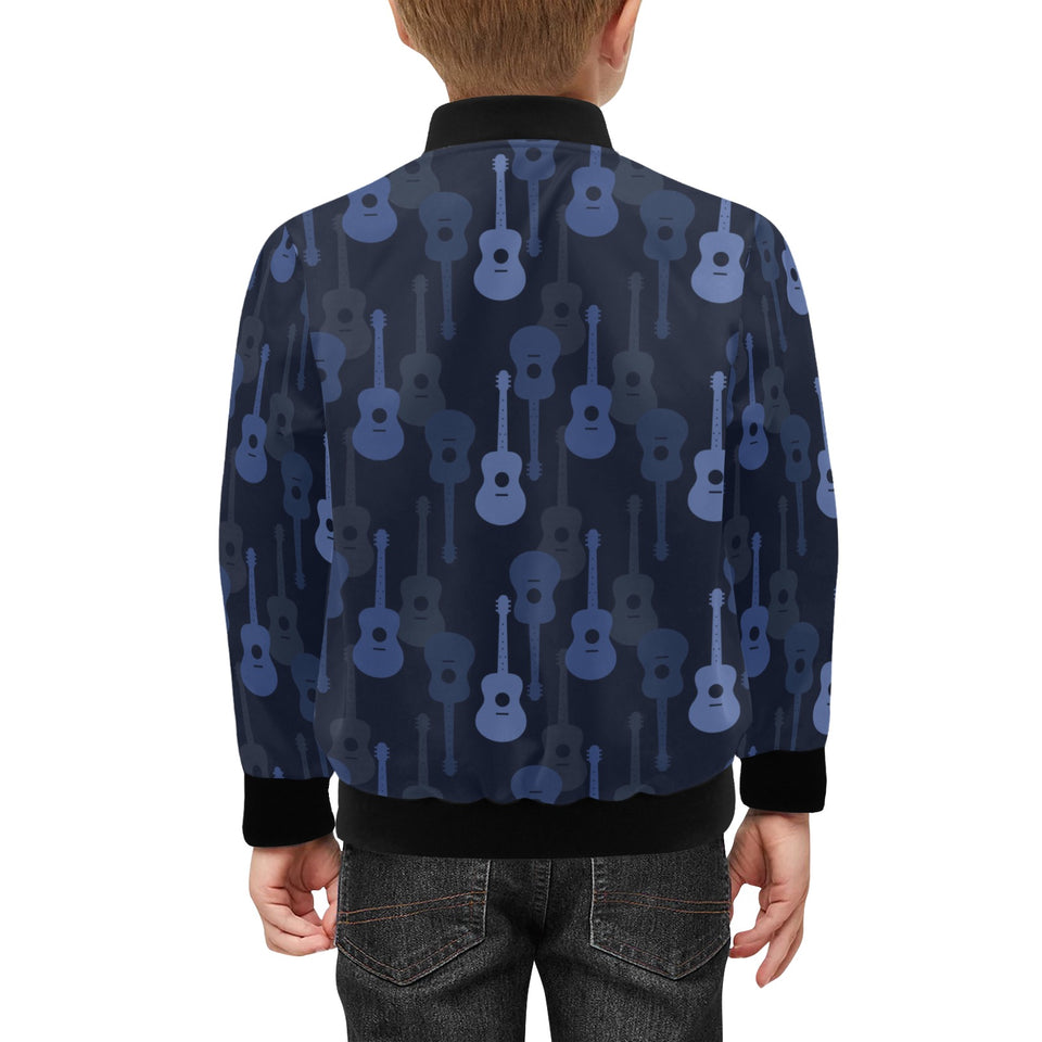 Blue Theme guitar pattern Kids' Boys' Girls' Bomber Jacket