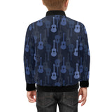 Blue Theme guitar pattern Kids' Boys' Girls' Bomber Jacket