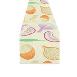 Onion garlic white red pattern Table Runner