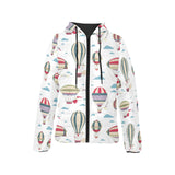 Hot air balloon pattern Women's Padded Hooded Jacket