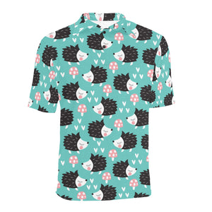 Hedgehog Pattern Print Design 03 Men's All Over Print Polo Shirt