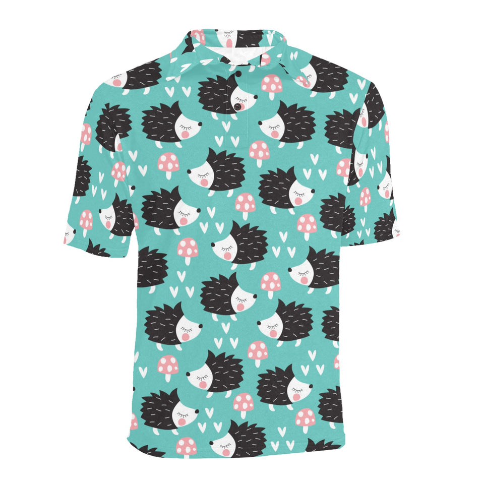 Hedgehog Pattern Print Design 03 Men's All Over Print Polo Shirt