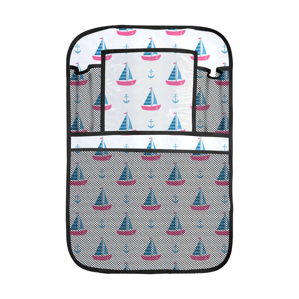 Sailboat anchor pattern Car Seat Back Organizer