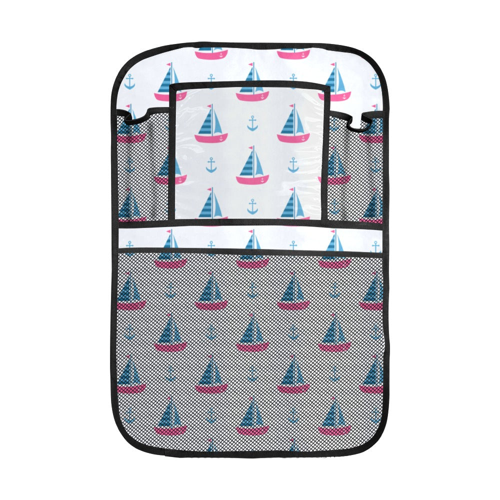 Sailboat anchor pattern Car Seat Back Organizer