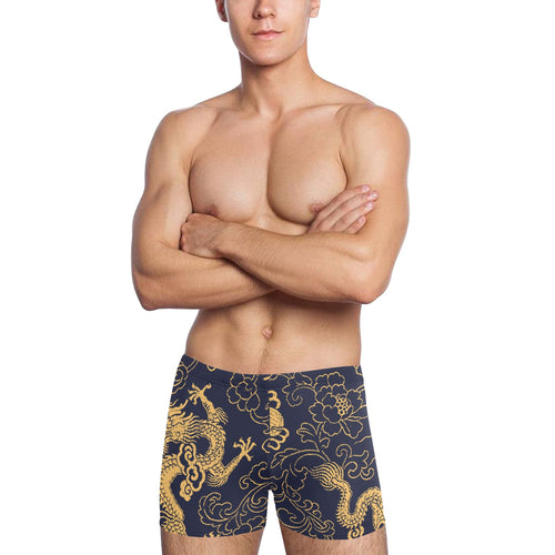 Gold dragon pattern Men's Swimming Trunks