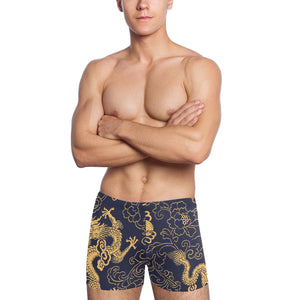 Gold dragon pattern Men's Swimming Trunks
