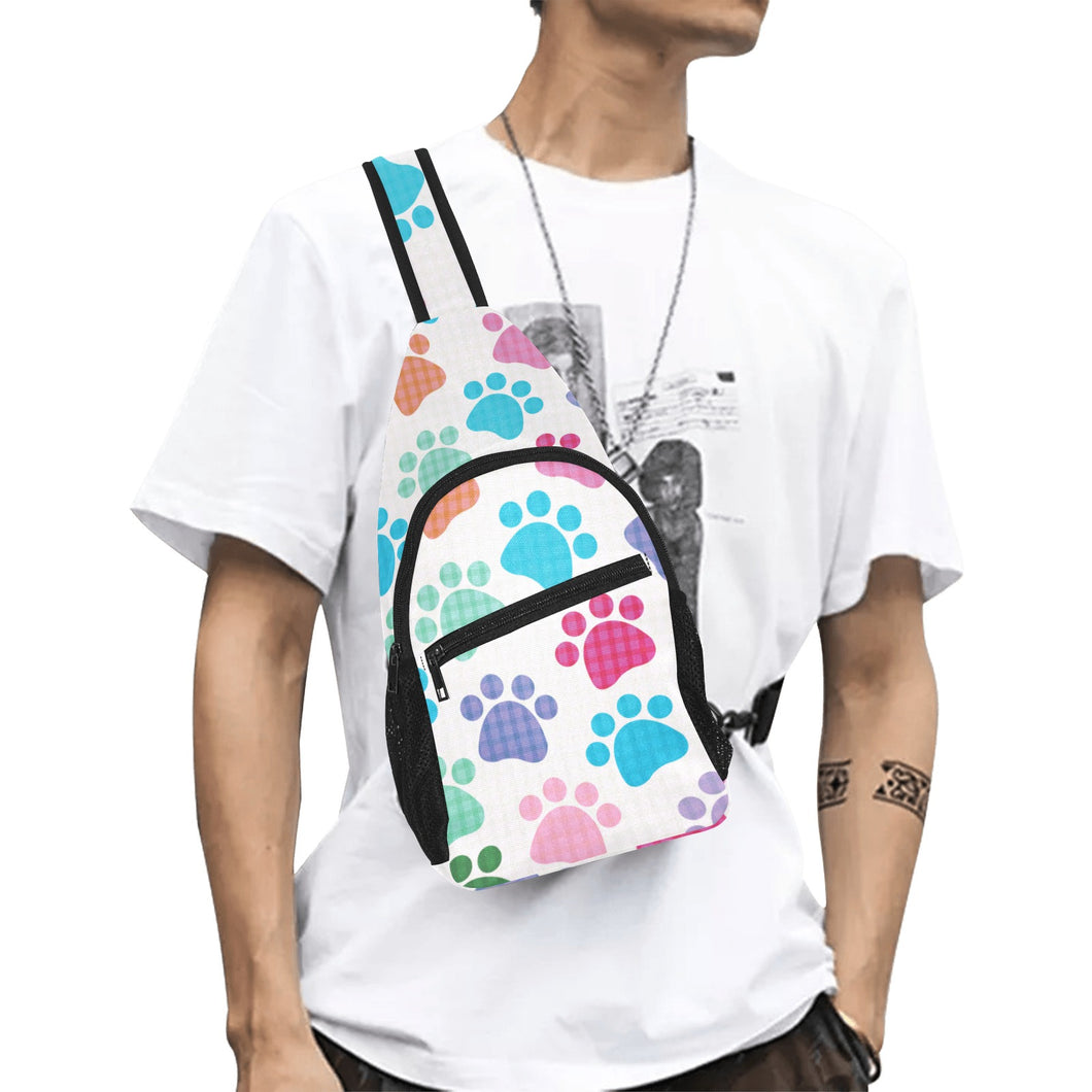 Dog Paws Pattern Print Design 01 All Over Print Chest Bag