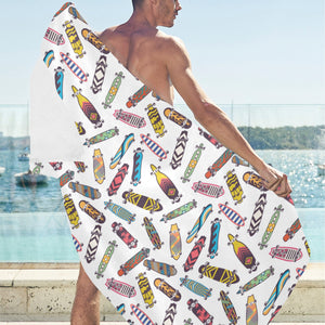 Skate Board Pattern Print Design 05 Beach Towel
