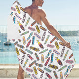 Skate Board Pattern Print Design 05 Beach Towel